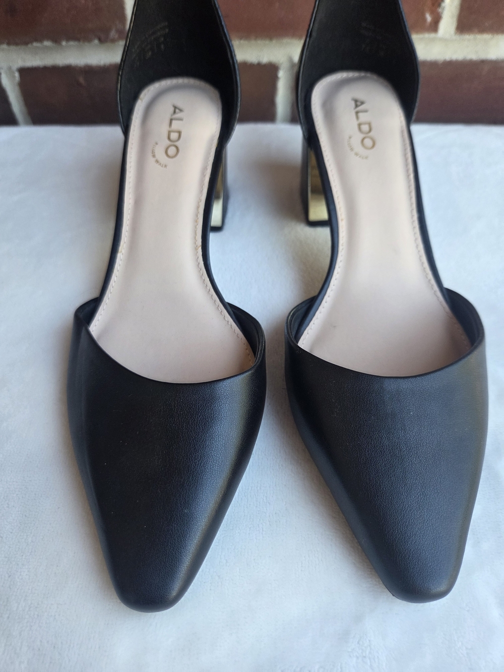 ALDO Tinctum Black Pointed Toe Ankle Strap Block Heels Women’s 7.5 - Picture 10 of 10